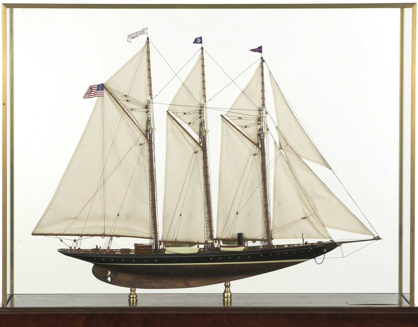 Appraisal: CASED MODEL OF THE SCHOONER YACHT ATLANTICCase height length