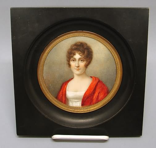 Appraisal: Madame de Talhouet on ivory signed Holly lower left dia