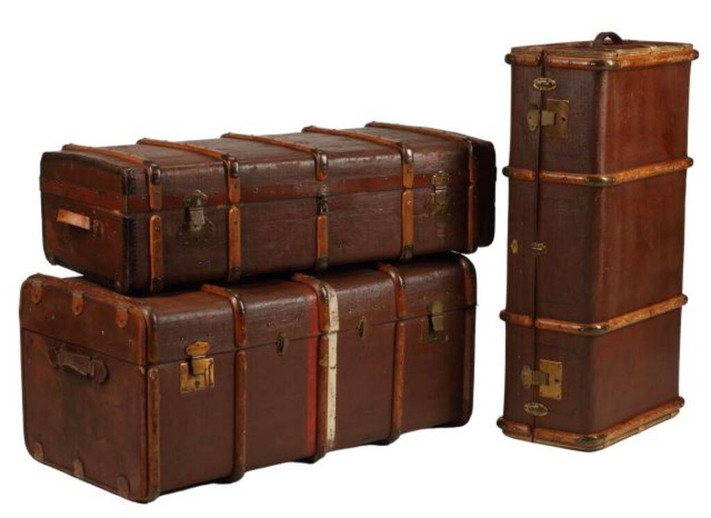 Appraisal: lot of Vintage suitcases trunks largest approx h w d