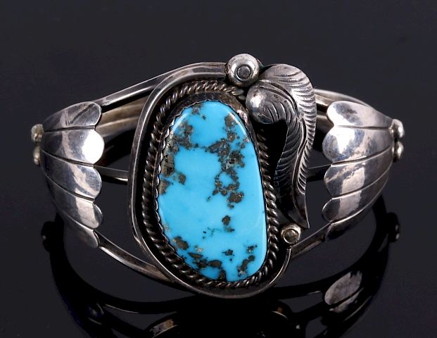 Appraisal: Navajo Morenci Turquoise Silver Bracelet Included in this lot is