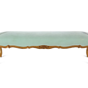 Appraisal: A Louis XV Style Giltwood Bench th Century having padded