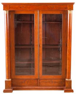 Appraisal: New York Classical Ormolu Mounted Bookcase Mahogany bookcase circa having