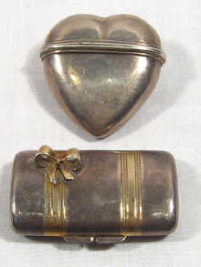 Appraisal: A heart shaped Scandinavian silver marriage box unmarked circa together