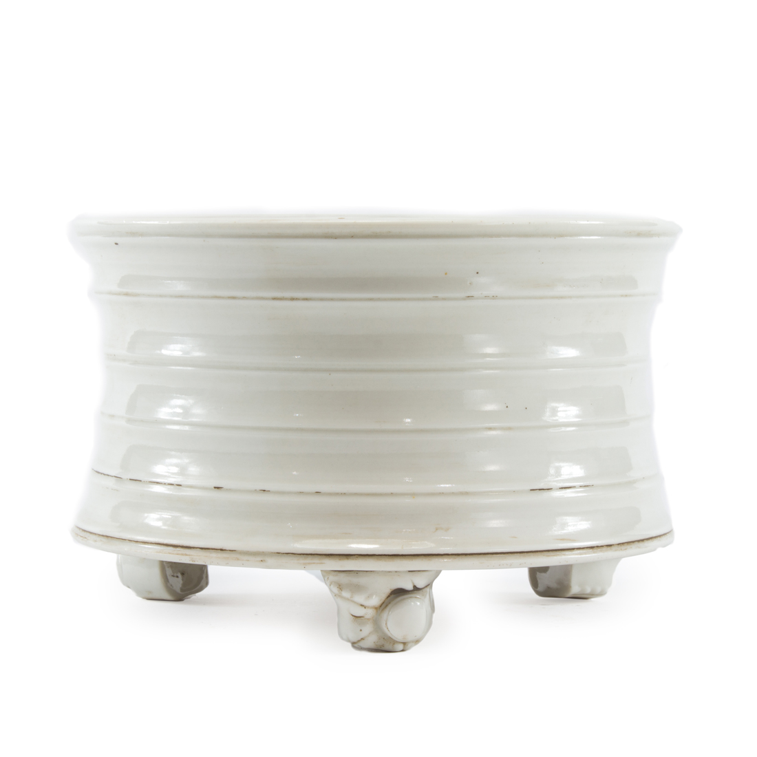 Appraisal: CHINESE BLANC-DE-CHINE GLAZED TRIPOD CENSER Chinese blanc-de-chine glazed tripod censer