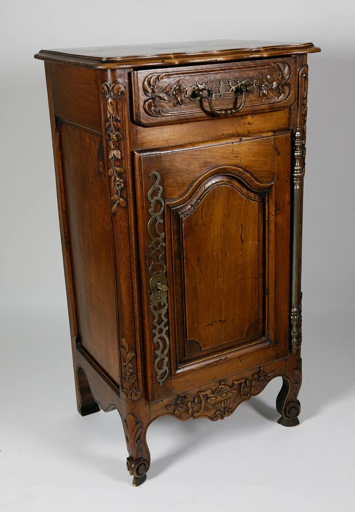 Appraisal: French Provincial Carved Walnut Cabinet circa French Provincial Carved Walnut