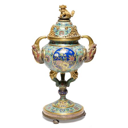 Appraisal: Chinese Cloisonne Footed Censer Estimate -