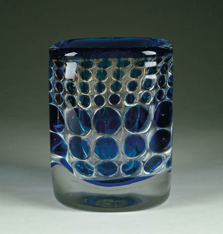 Appraisal: ORREFORS ARIEL VASE Spectacular heavy Orrefors crystal vase has internal