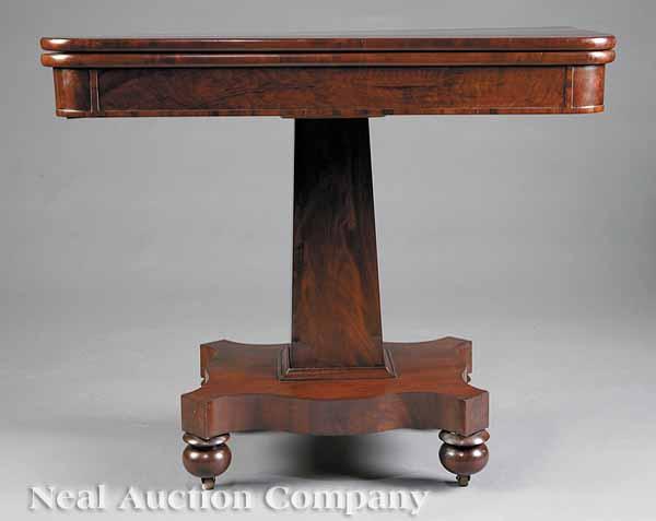 Appraisal: A Pair of American Classical Mahogany Games Tables c each