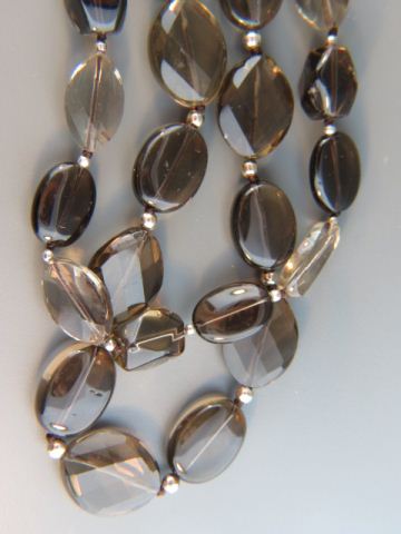 Appraisal: Smokey Quartz Necklace natural oval gems totaling hundreds of carats