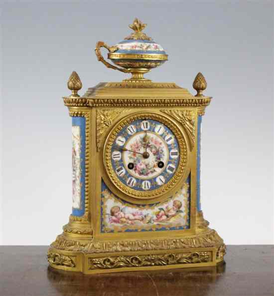 Appraisal: A late th century French ormolu and Sevres style porcelain