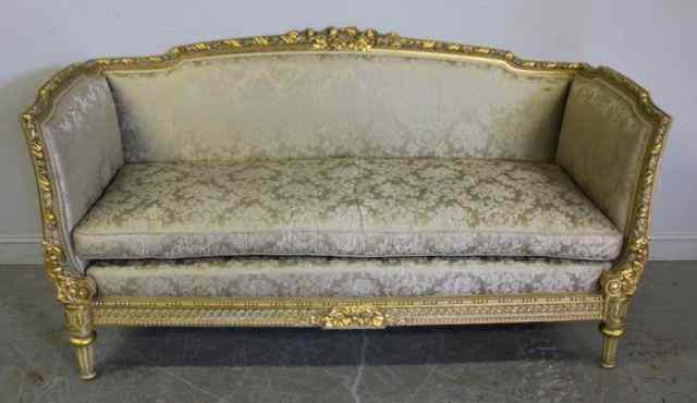 Appraisal: Antique French Carved and Gilded Daybed Possibly very early From