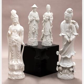 Appraisal: A Group of Four Chinese Blanc de Chine Guanyin Figures