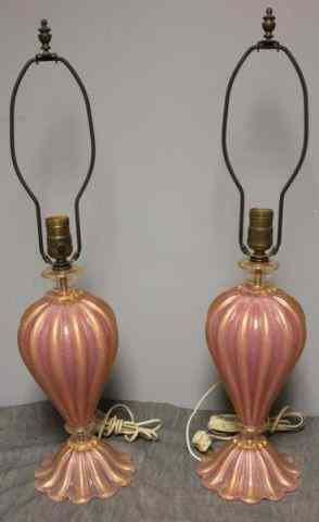 Appraisal: Pair of Midcentury Venetian Lamps Labeled From a New Hyde