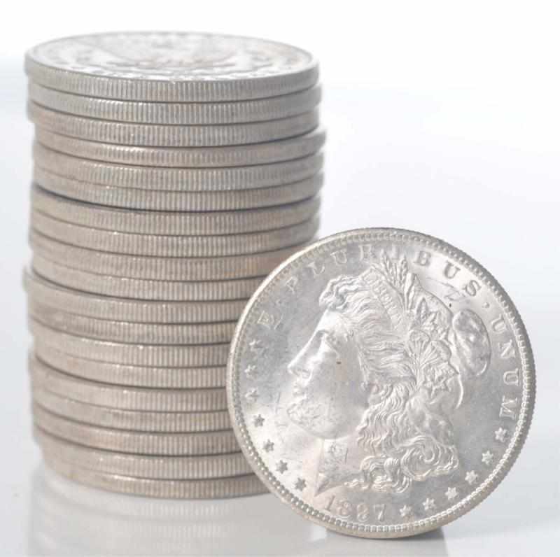 Appraisal: S Roll of Morgan Silver Dollars Description coins Choice BU