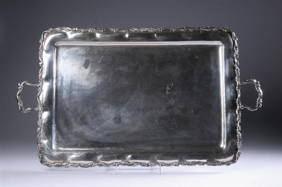 Appraisal: LARGE MEXICAN STERLING SILVER HANDLED SERVING TRAY Circa s Rectangular