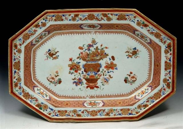 Appraisal: A CHINESE OCTAGONAL FAMILLE ROSE EXPORT STYLE CHARGER possibly Sampson