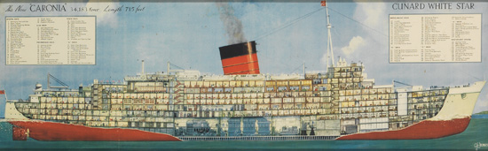 Appraisal: GEORGE H DAVIS - THE NEW CARONIA CUNARD WHITE STAR