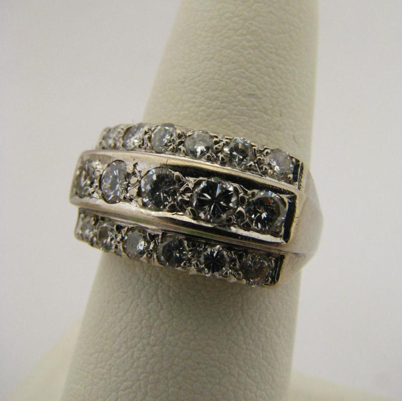 Appraisal: Lady's k White Gold ct total weight Three Row Diamond