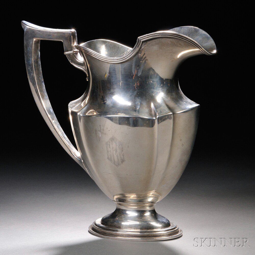 Appraisal: Gorham Sterling Silver Water Pitcher Providence Rhode Island monogrammed with