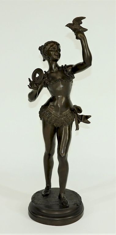 Appraisal: Vincent Faure de Brosse Bronze Sculpture of Woman Vincent Desire