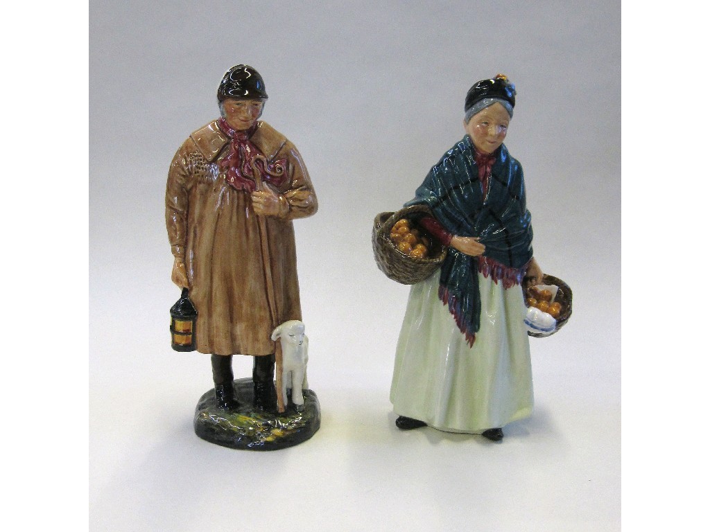 Appraisal: Two Royal Doulton figures 'The Shepherd' HN and 'The Orange