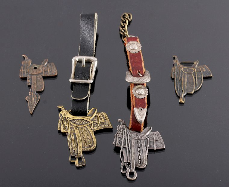 Appraisal: Western Saddle Maker Watch Fob Collection This is a collection