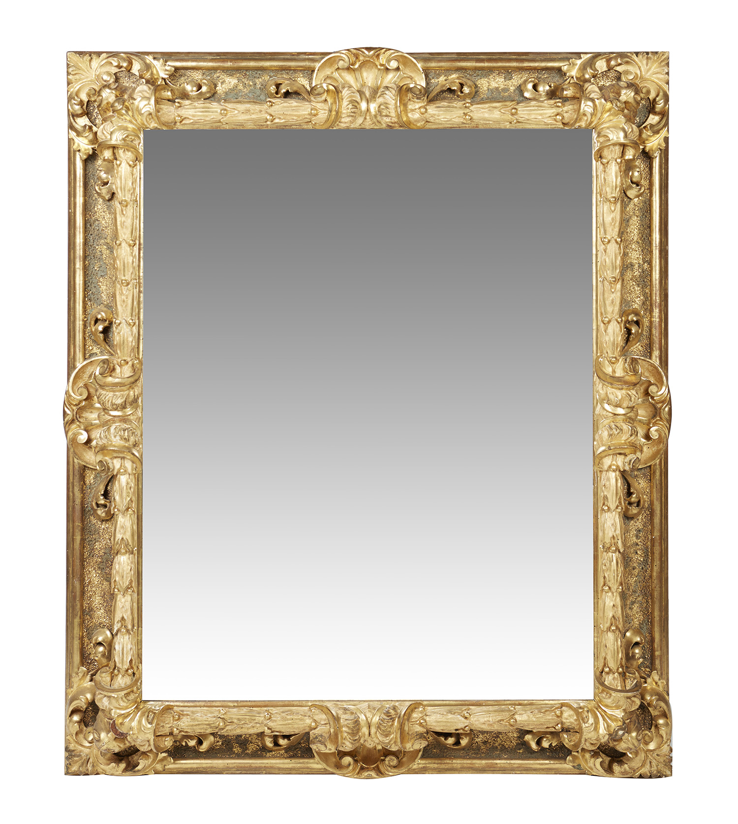 Appraisal: A LARGE ITALIAN GILT FRAMED MIRROR EARLY TH CENTURY With