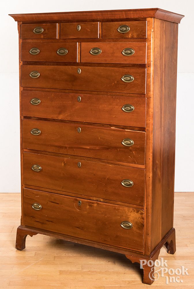 Appraisal: Pennsylvania Federal cherry tall chest ca Pennsylvania Federal cherry tall