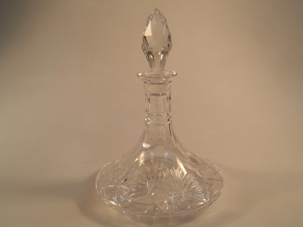 Appraisal: An Edinburgh crystal ships decanter the body with panel cut