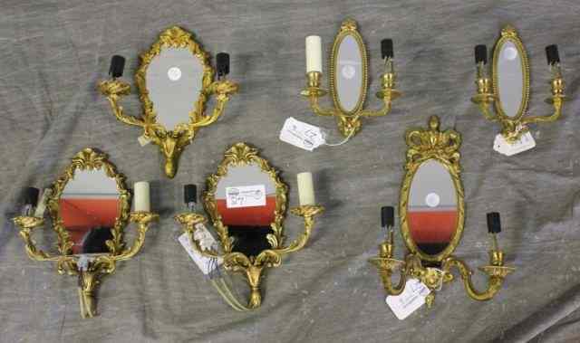 Appraisal: Reynaud Lighting Lot Includes a set of two arm mirror