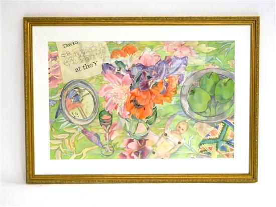 Appraisal: Trudi Frank German - watercolor ''At the Y'' gilt frame