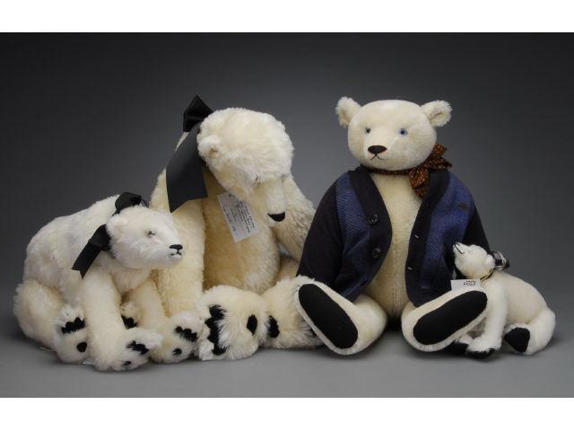 Appraisal: Lot Four White Mohair Contemporary Artist Bears Includes three Cindy