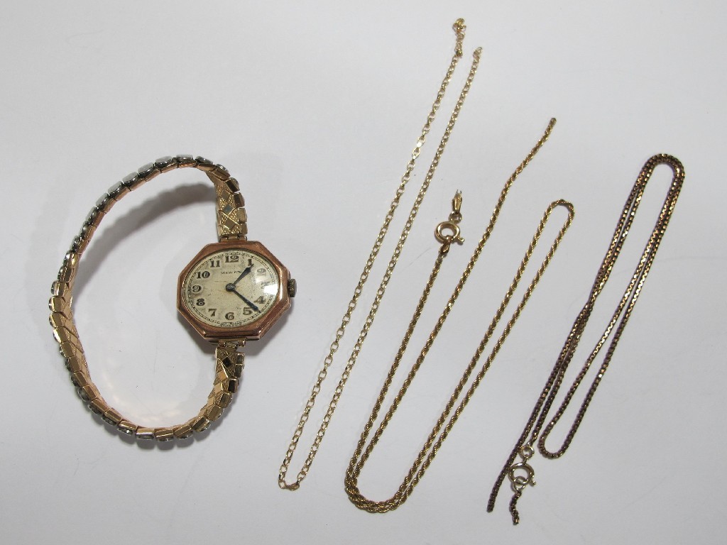 Appraisal: Ladies early th century ct gold cased wrist watch and