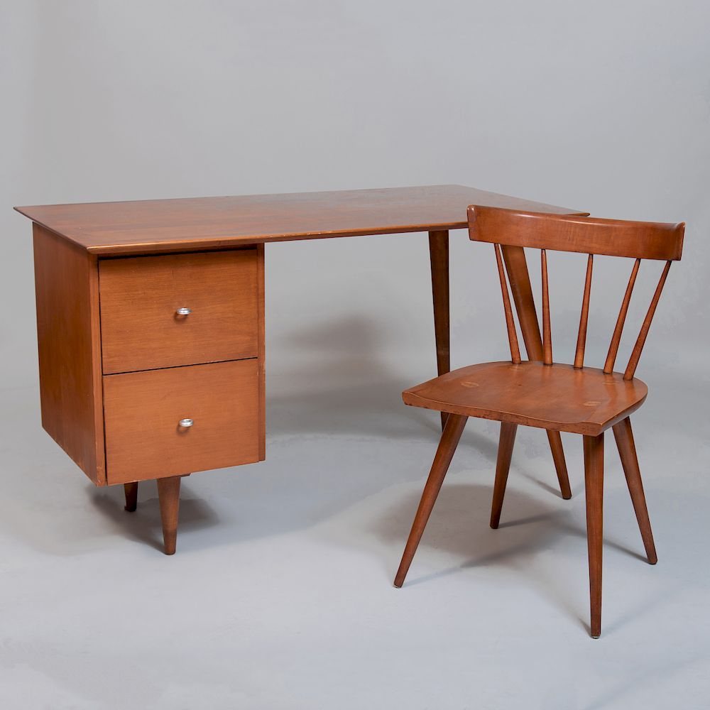 Appraisal: Paul McCobb Stained Birch 'Planner Group' Desk and Chair Set