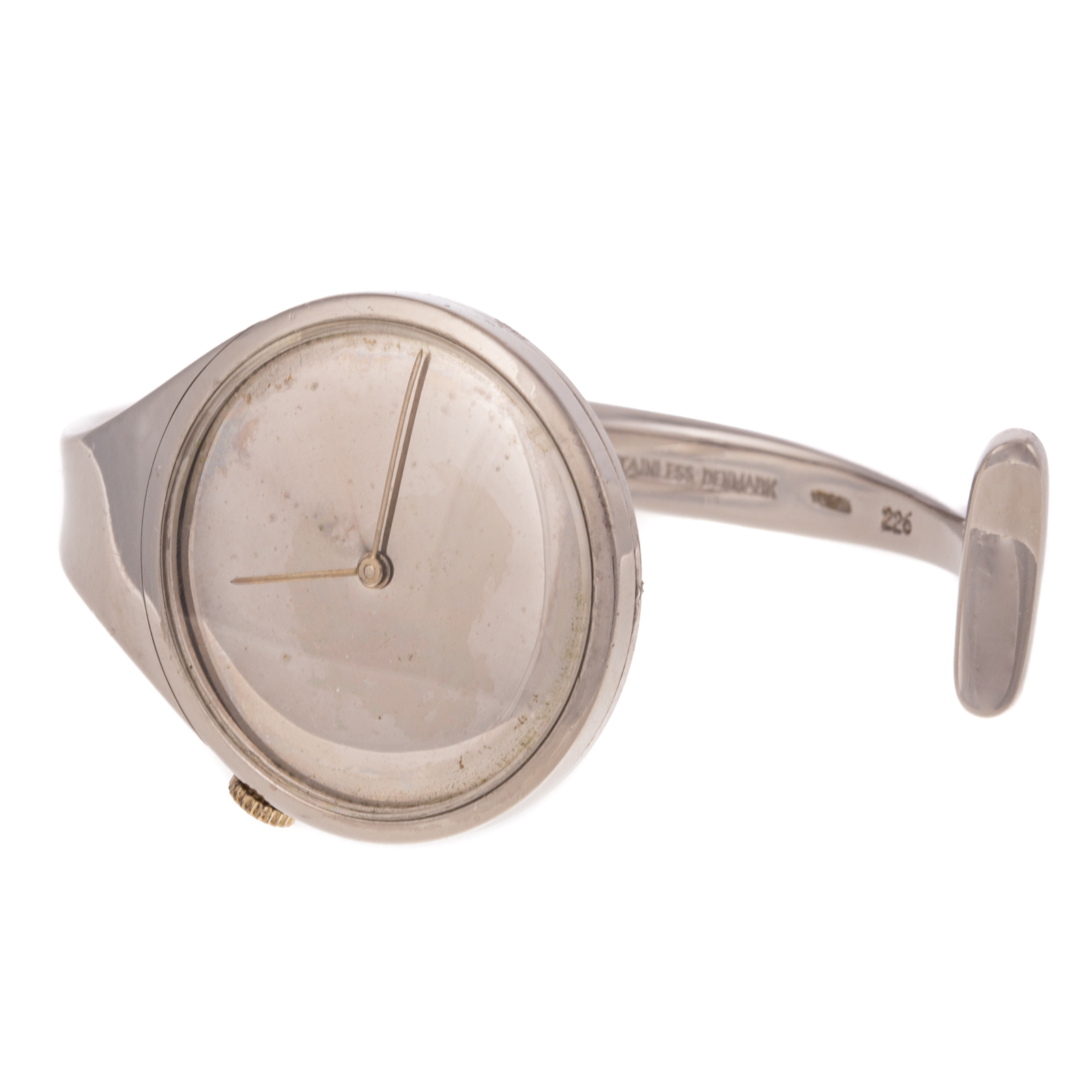 Appraisal: A GEORG JENSEN STAINLESS WRIST WATCH Stainless steel modernist Vivanna