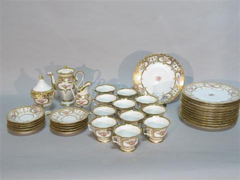 Appraisal: EMPIRE STYLE LIMOGES PART DESSERT SERVICE Printed marks for G