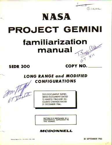 Appraisal: NASA Project Gemini Familiarization Manual Long Range and Modified Configurations