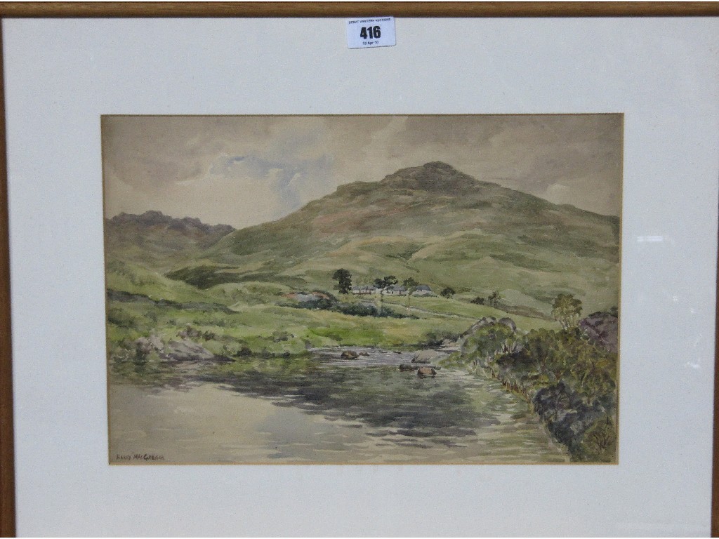 Appraisal: Watercolour highland landscape signed HARRY MacGREGOR