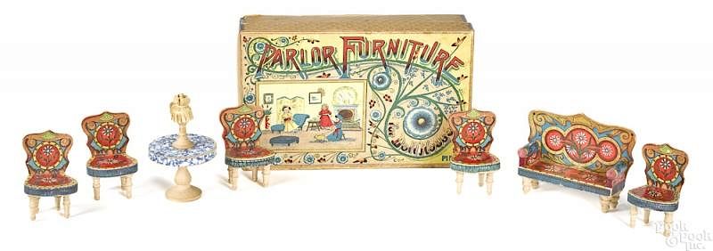 Appraisal: Bliss lithographed paper on wood Parlor Furniture Bliss lithographed paper