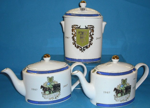 Appraisal: Ringtons Bone china Centenary Teapots And Tea Caddy