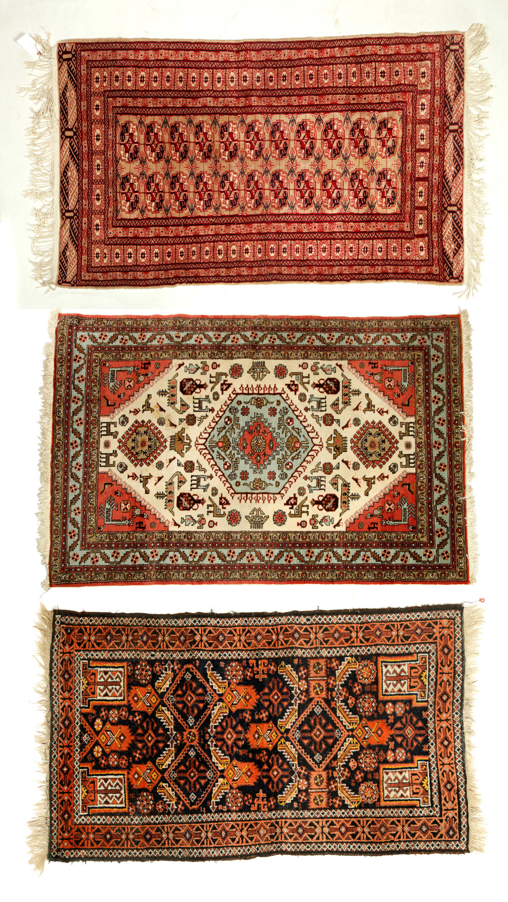 Appraisal: THREE ORIENTAL RUGS Second half- th century Bokhara ' x