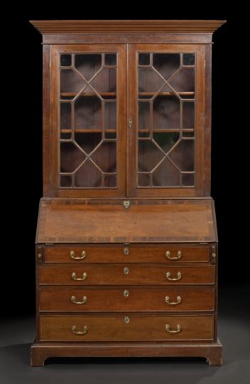 Appraisal: George III-Style Mahogany Secretary Bookcase late th century the heavily