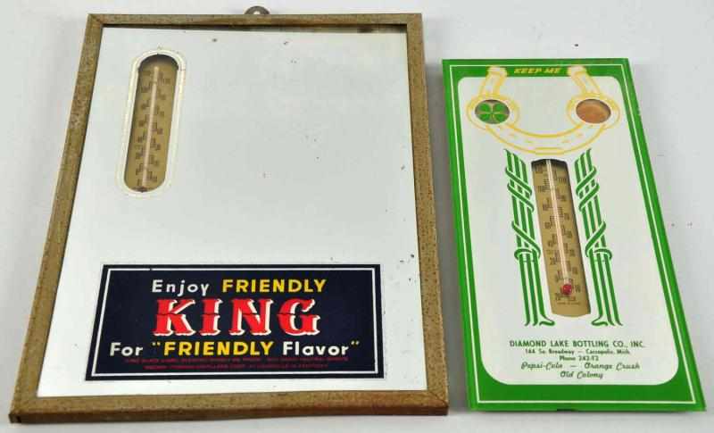 Appraisal: Lot of Mirror Thermometers Description Includes King Whiskey and Diamond