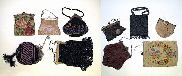 Appraisal: A group of ten lady's evening bags or purses early