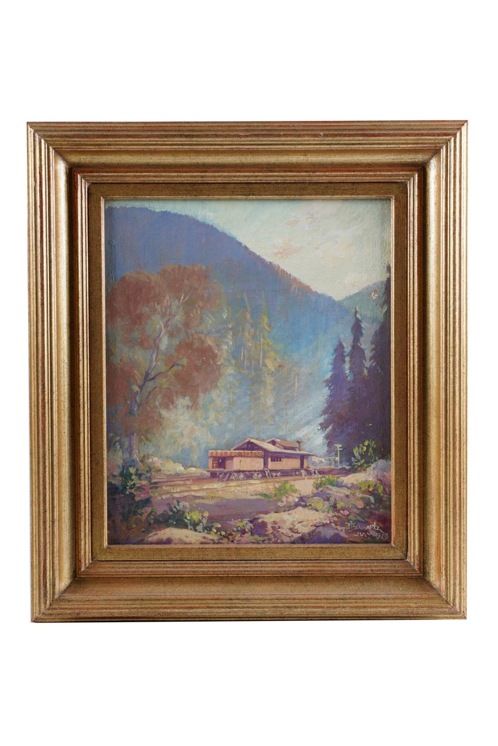 Appraisal: DAVID FRANCIS SCHWARTZ HOME SWEET HOME circa oil on board