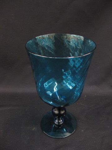 Appraisal: Steuben Art Glass Vase rich blue swirl decor chalice shape