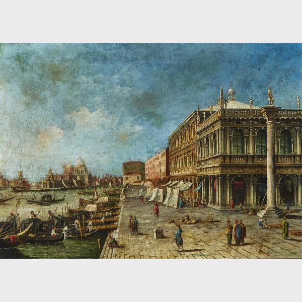 Appraisal: Follower of Francesco Guardi - BACINO SAN MARCO PAIR OF