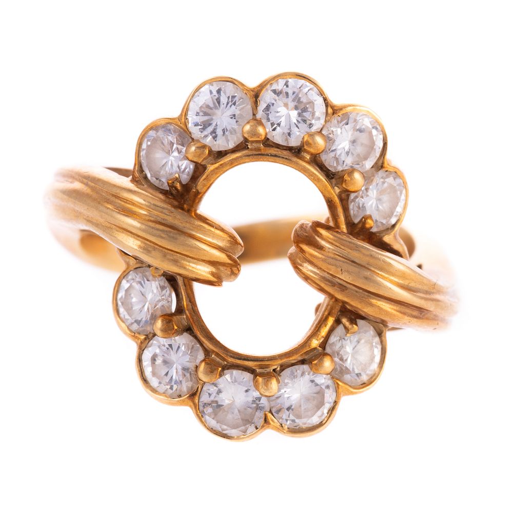 Appraisal: An Open Circle Diamond Ring in K K yellow gold