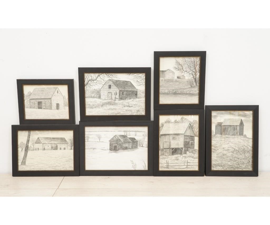 Appraisal: Richard Gibson Wedderspoon - NJ PA seven pencil drawings of