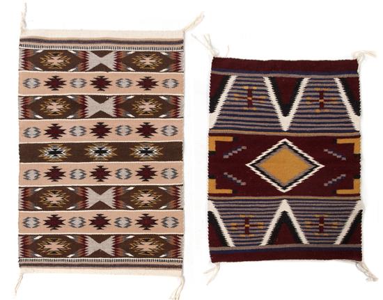 Appraisal: Sale Lot Two Navajo Wool Rugs th century Larger x